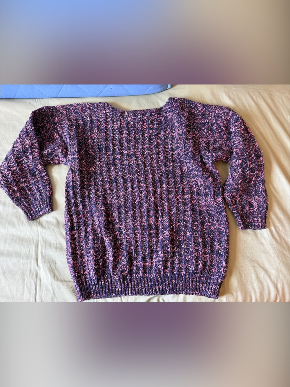 Forenza Marled Purple and Pink Crewneck Sweater medium
